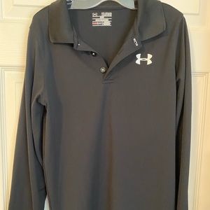 Black Under armour ls dryfit polo
